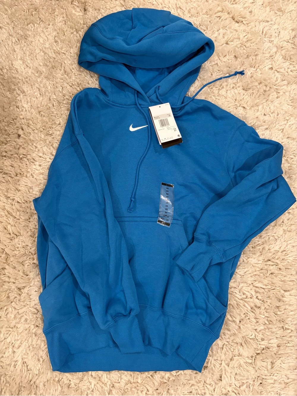 Nike Women’s Oversized Blue Fleece Pullover Hoodie